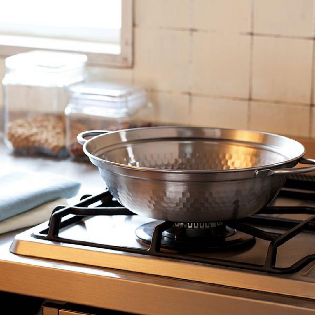 肴七味 日本製　ステンレス　卓上鍋　24cm 新潟県燕市　ミトン付き