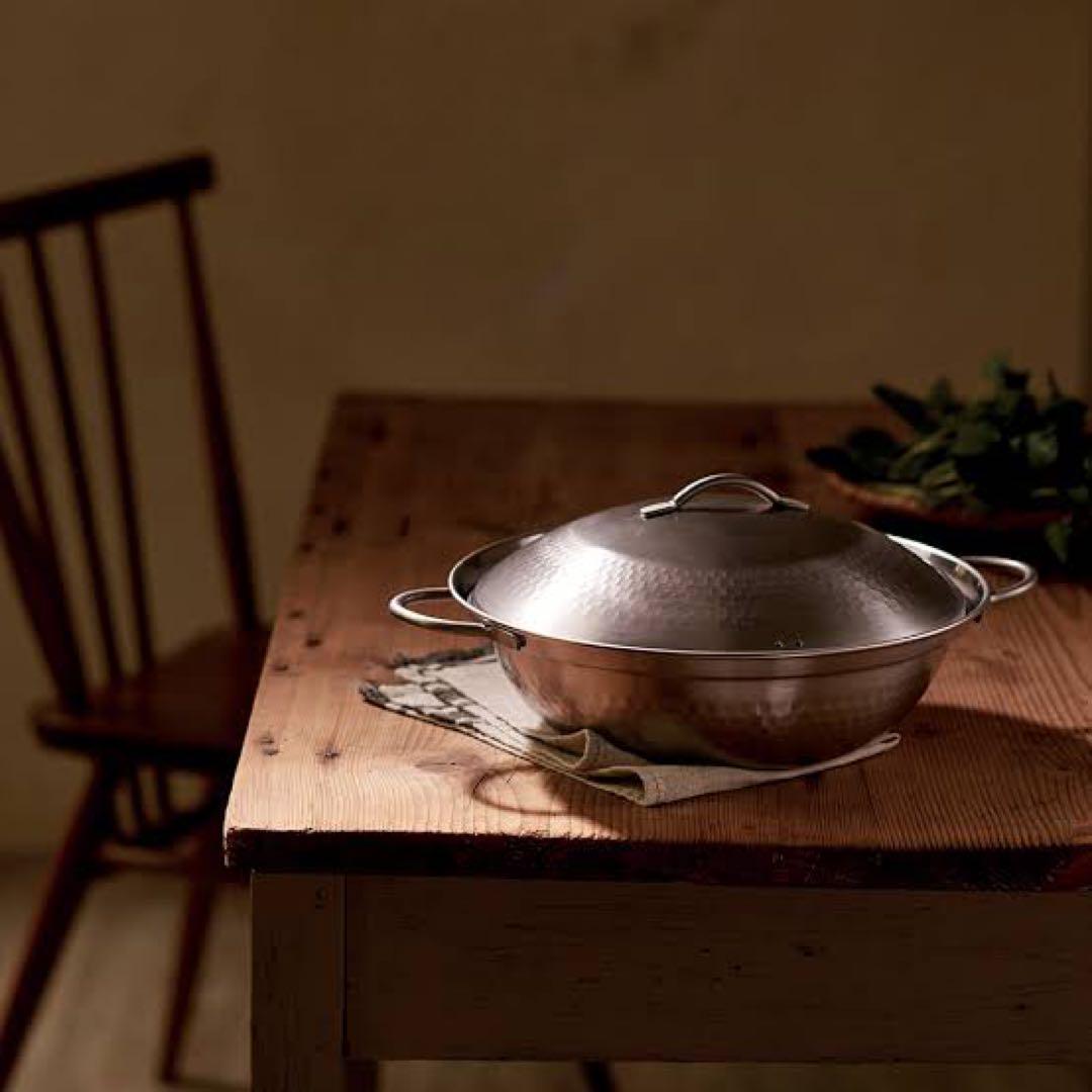 肴七味 日本製　ステンレス　卓上鍋　24cm 新潟県燕市　ミトン付き