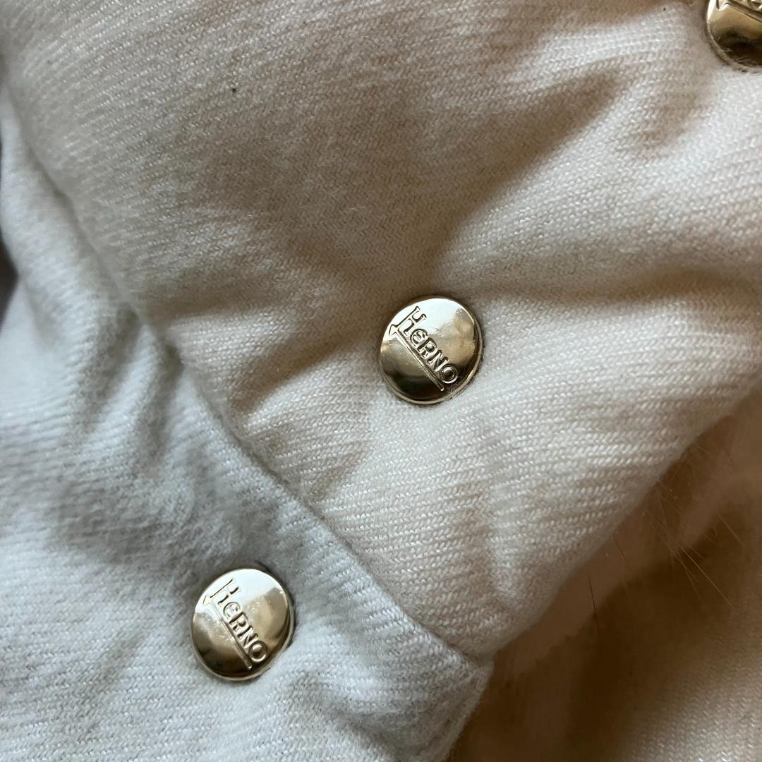美品◎HERNO ダウン PIACENZA カシミヤ シルク フォックスファー