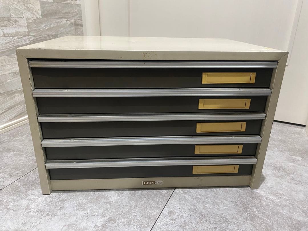 LION 5段スチール ラック ヴィンテージ 昭和 レトロ レターケース