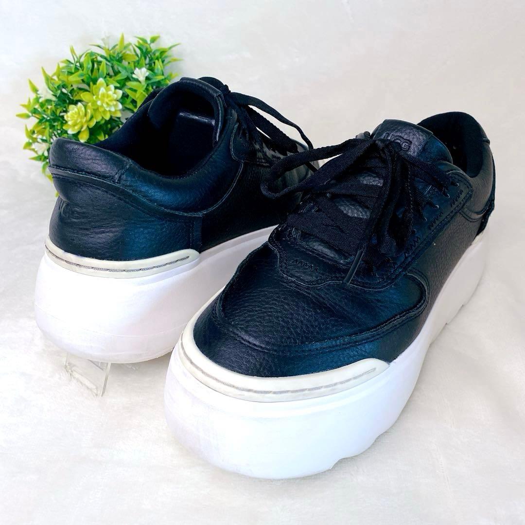 【美品】UGG アグ マリン メガレース 厚底 スニーカー 黒 24cm 軽量