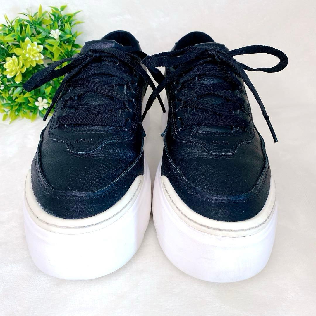 【美品】UGG アグ マリン メガレース 厚底 スニーカー 黒 24cm 軽量