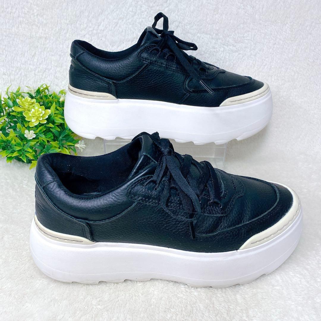 【美品】UGG アグ マリン メガレース 厚底 スニーカー 黒 24cm 軽量