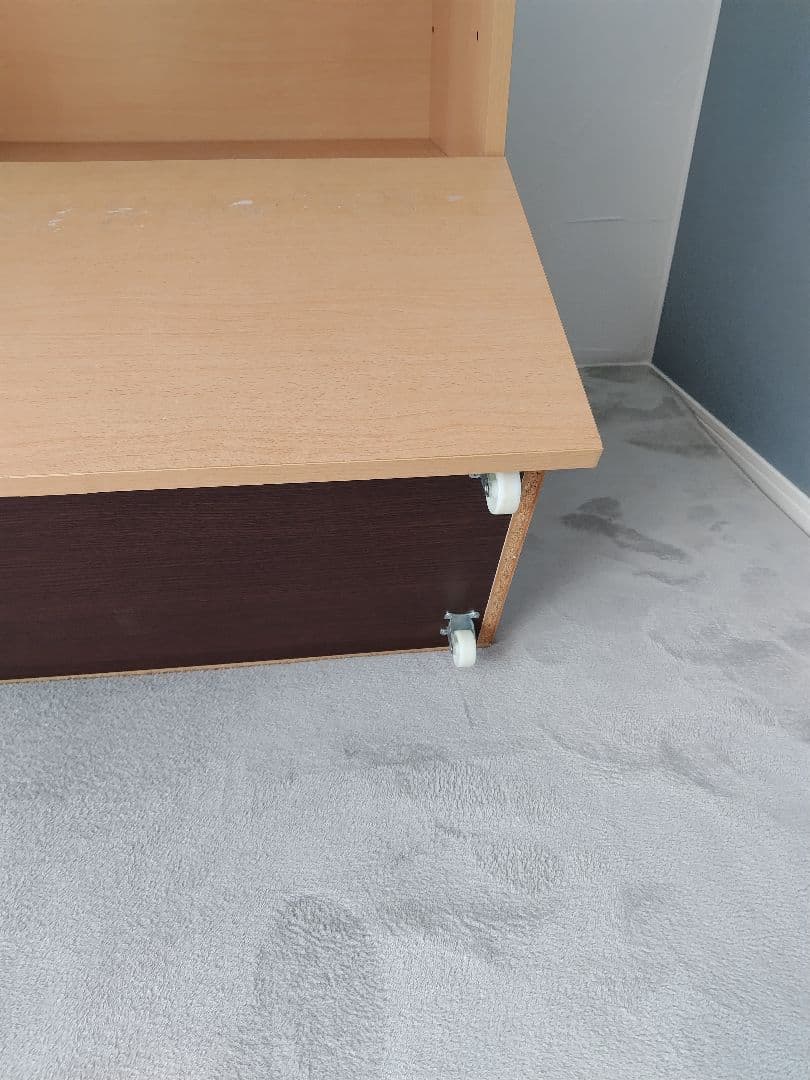 ベルメゾン　木製オープンシェルフ　棚板・引き出し付き