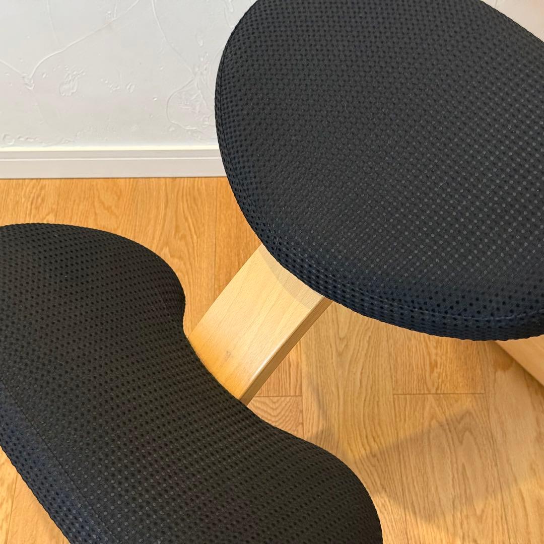 北欧RYBO バランスイージー 姿勢矯正チェア カバー（黒）付き！ネイビー