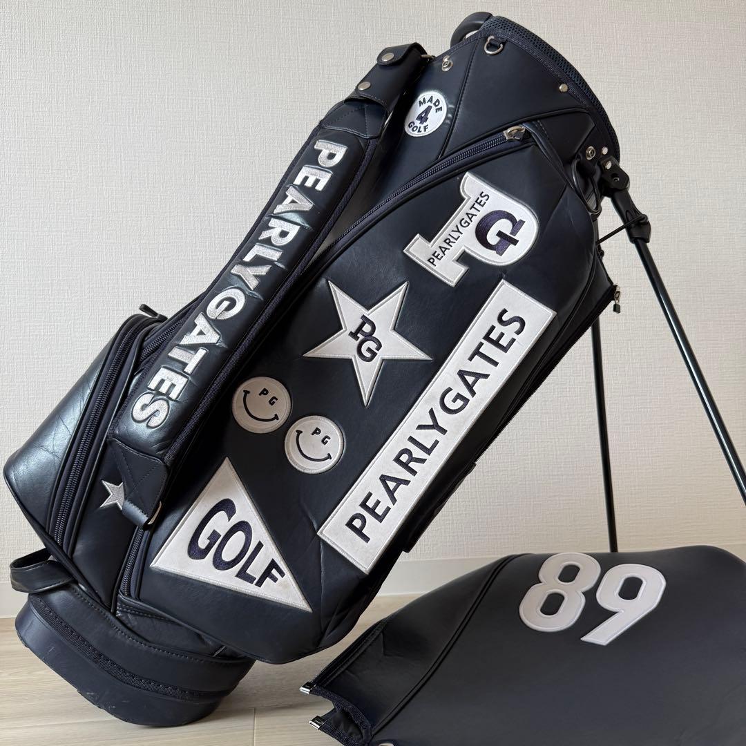 パーリーゲイツ　キャディ バッグ　ショルダー式　スタンド式　軽量　紺　ネイビー
