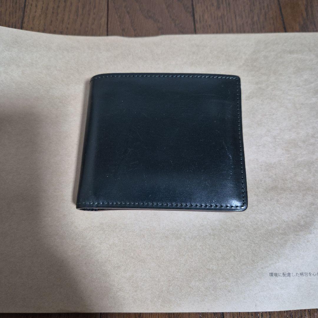 GANZO 黒 レザー 二つ折り財布