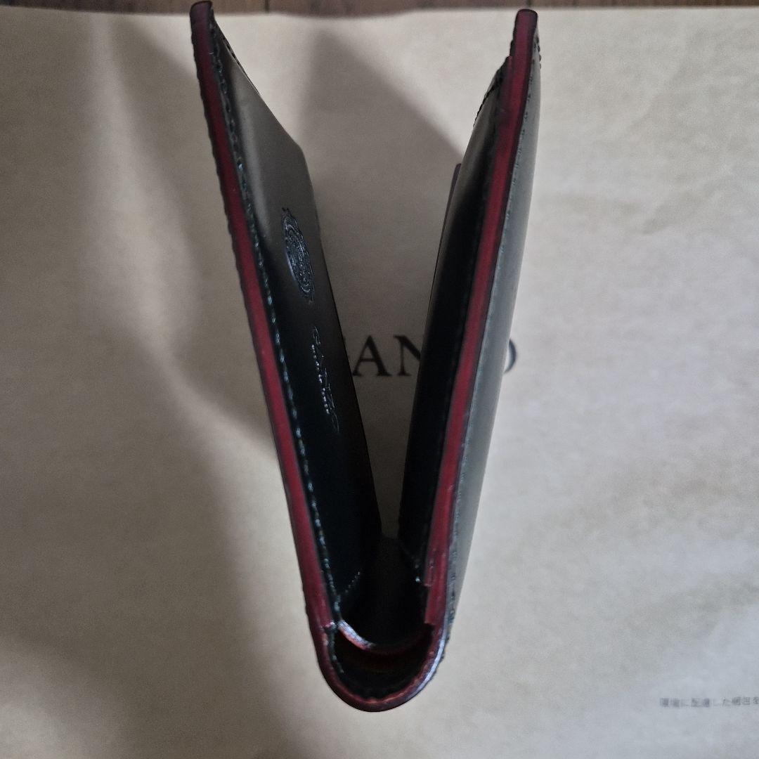 GANZO 黒 レザー 二つ折り財布