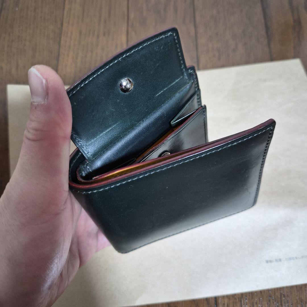 GANZO 黒 レザー 二つ折り財布