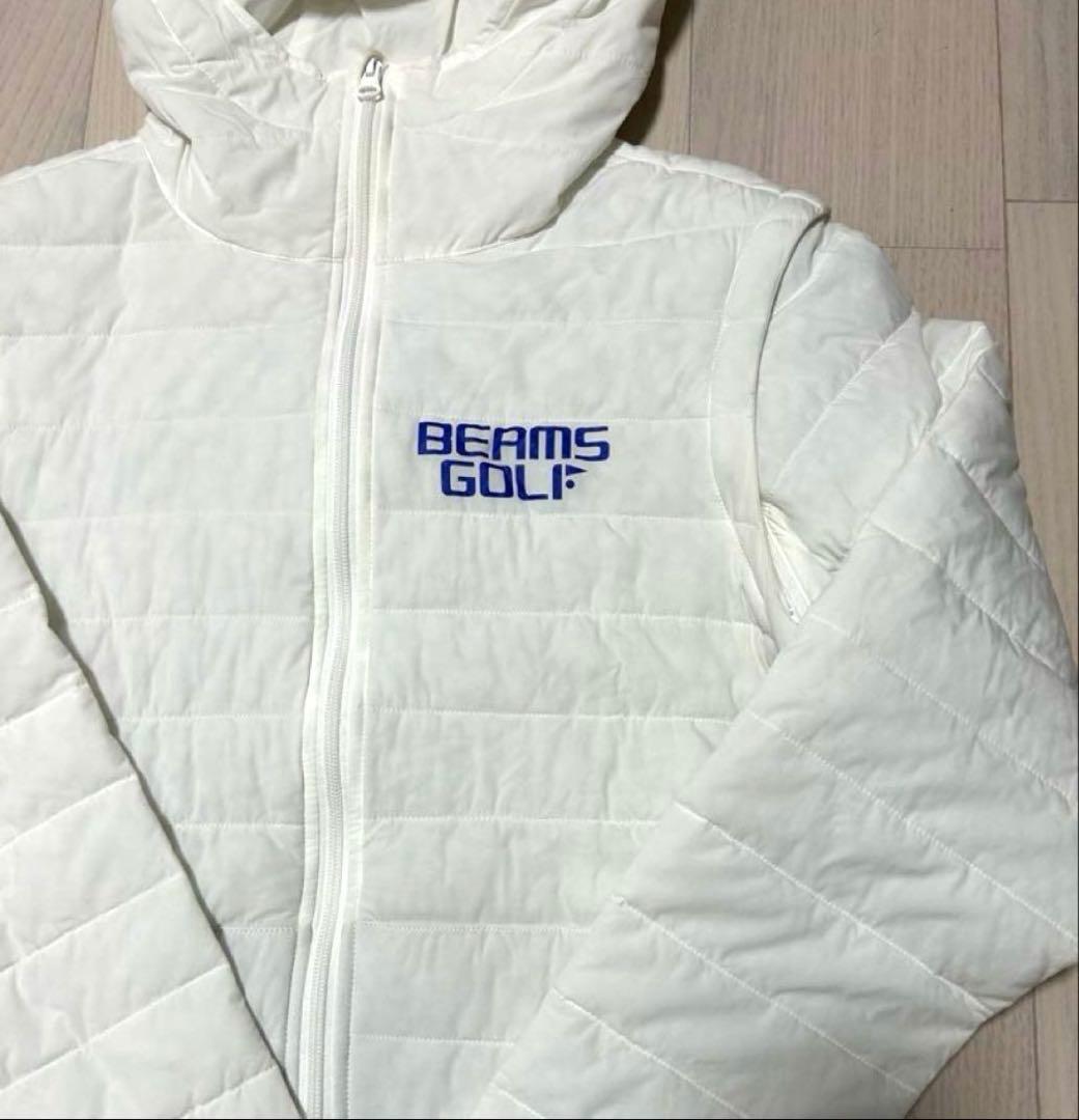 ビームスゴルフ　ホワイト中綿アウター　2way M