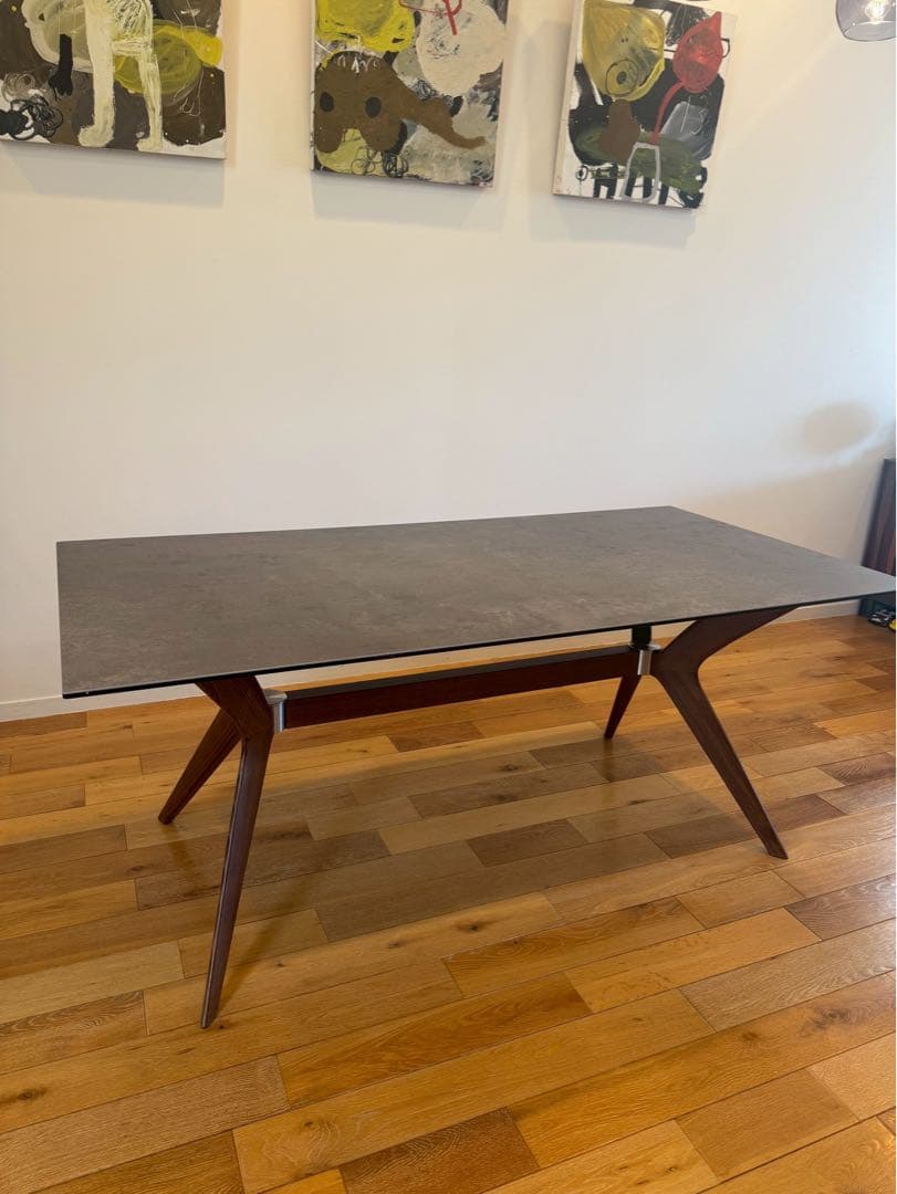 Calligarisダイニングテーブル180cmセラミック天板 チャコールグレー