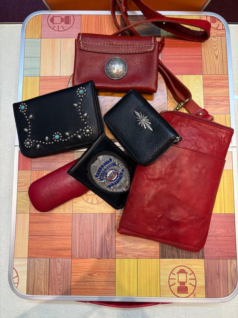 貴重　本革レザー財布　ムーミン　シルバー付　幸運の赤サイフ