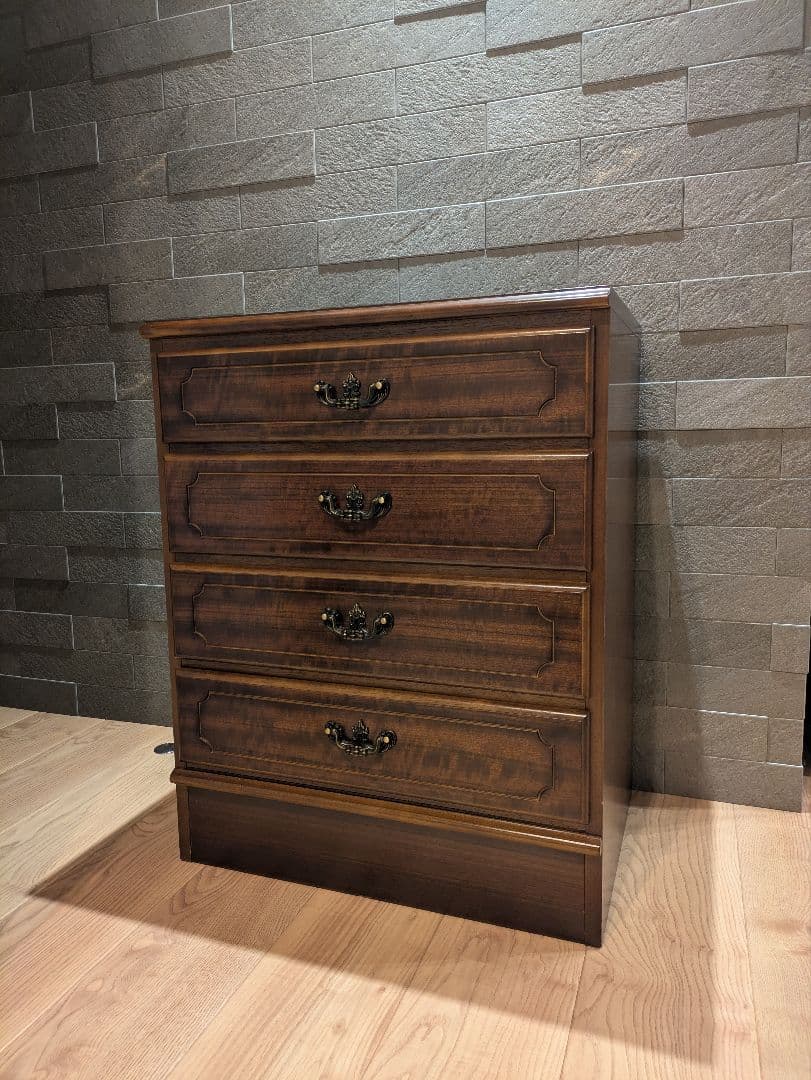 【カリモク】4段チェスト 木製 タンス 箪笥 クラシック アンティーク調