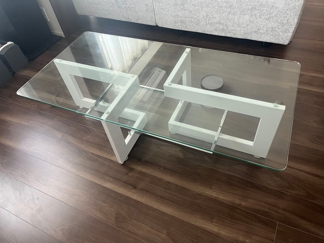 IDC大塚家具 アルテジャパン ガラス センター テーブル ホワイトYG-63