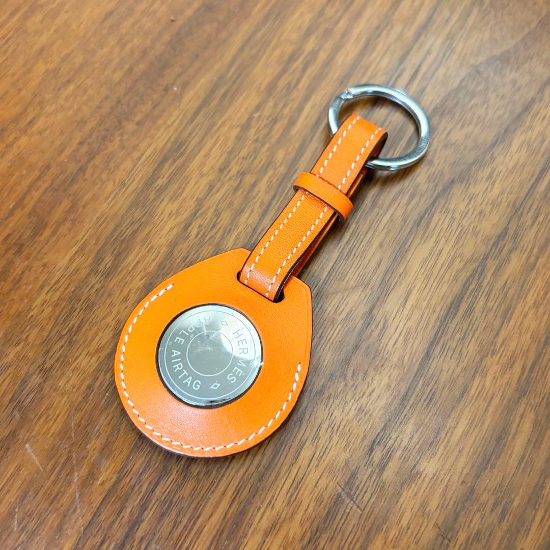 【超美品】HERMES AirTag キーホルダー オレンジ