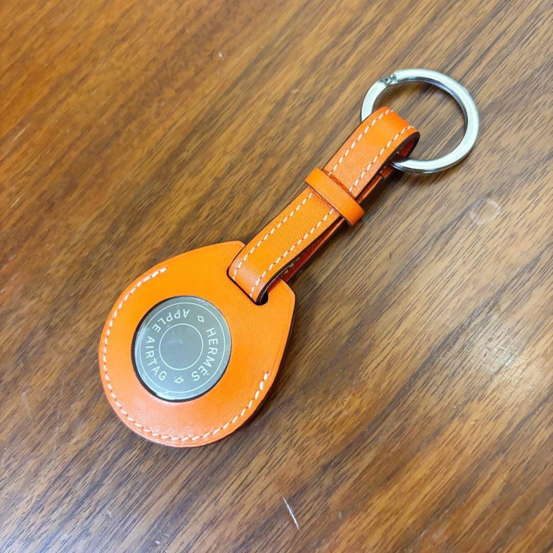【超美品】HERMES AirTag キーホルダー オレンジ