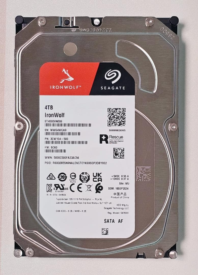【正常】IronWolf 4TB NAS CMR 保証ステータス27年12月①