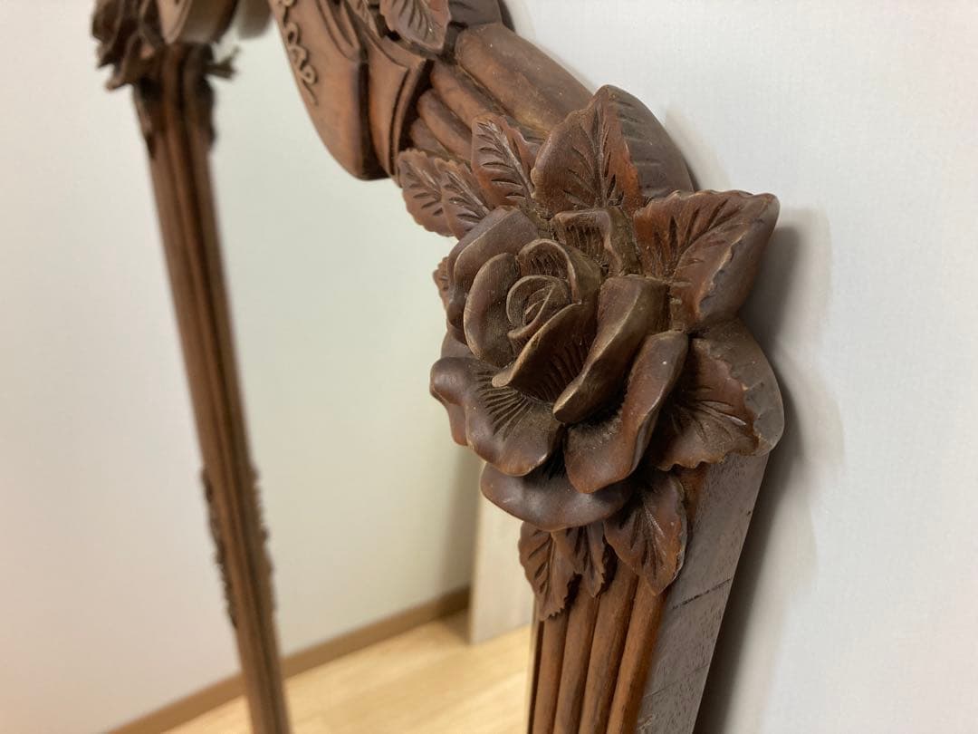 木製フレームスタンドミラー