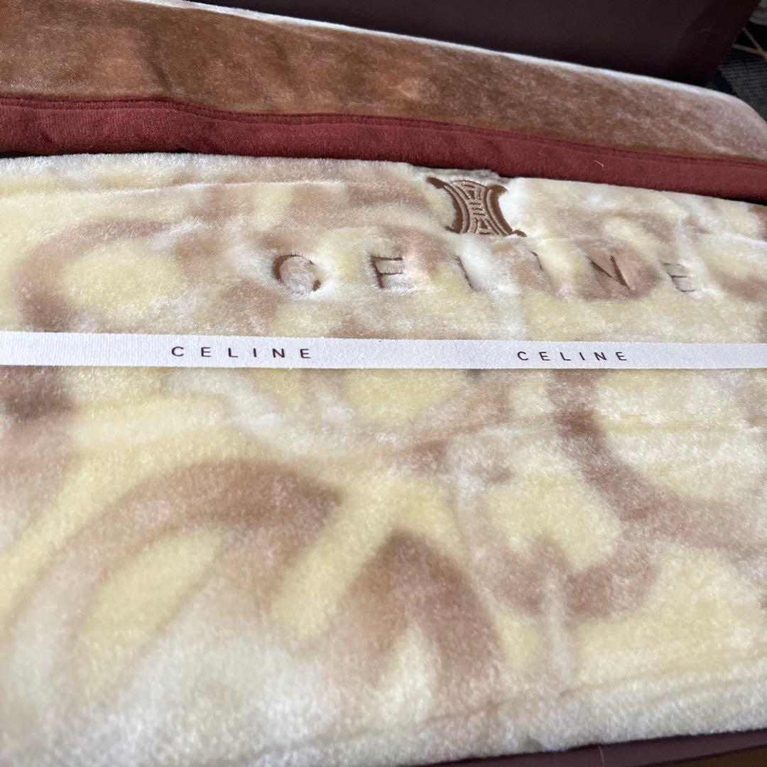 CELINE セリーヌ アクリルニューマイヤー毛布　新品　ベージュ　シングル