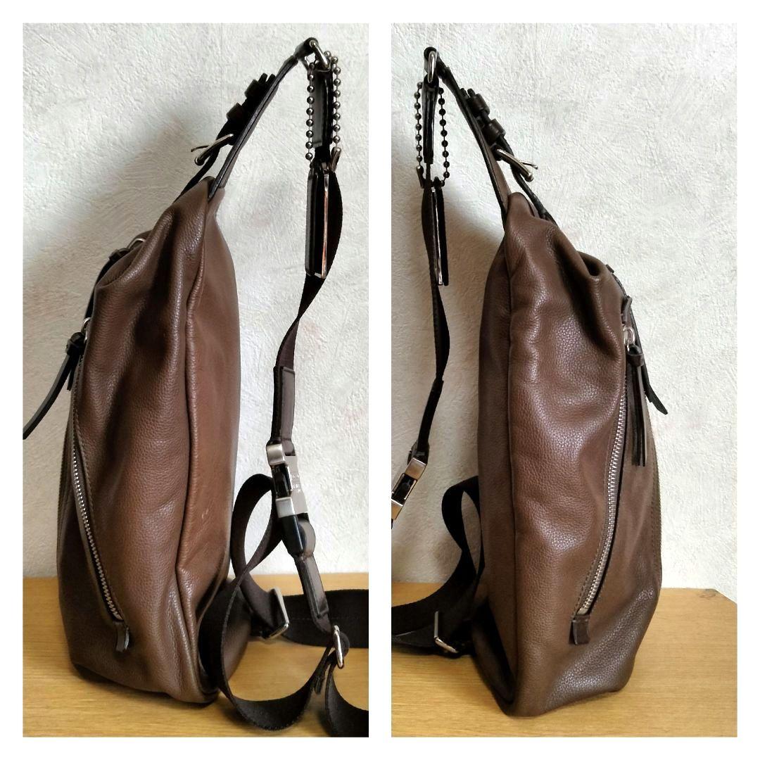 安齋謙二　COACH コーチ スリングバッグ ボディバッグ ブラウンメンズ