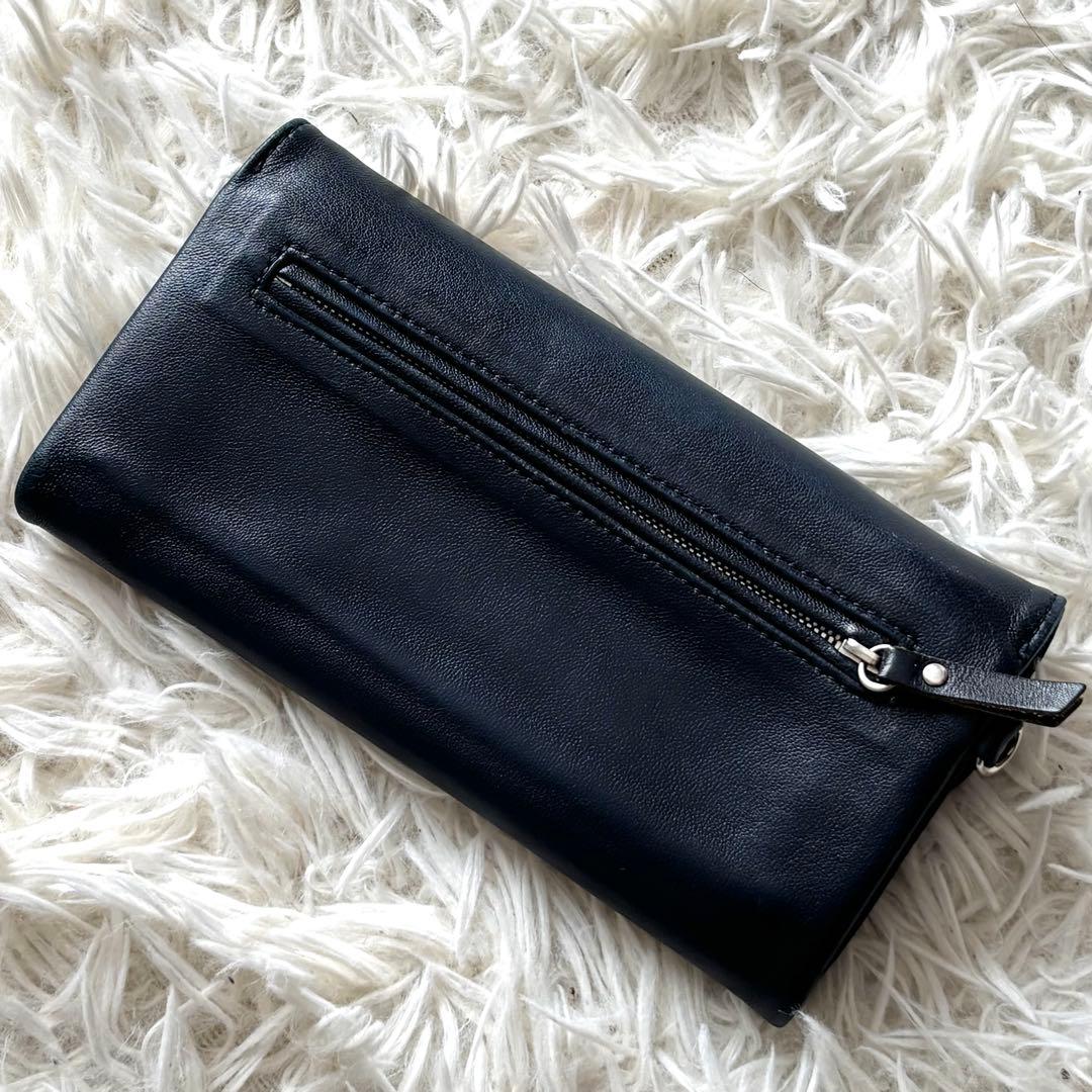 PORTER CRUST クラスト フラップ長財布 本革 ネイビー シープスキン