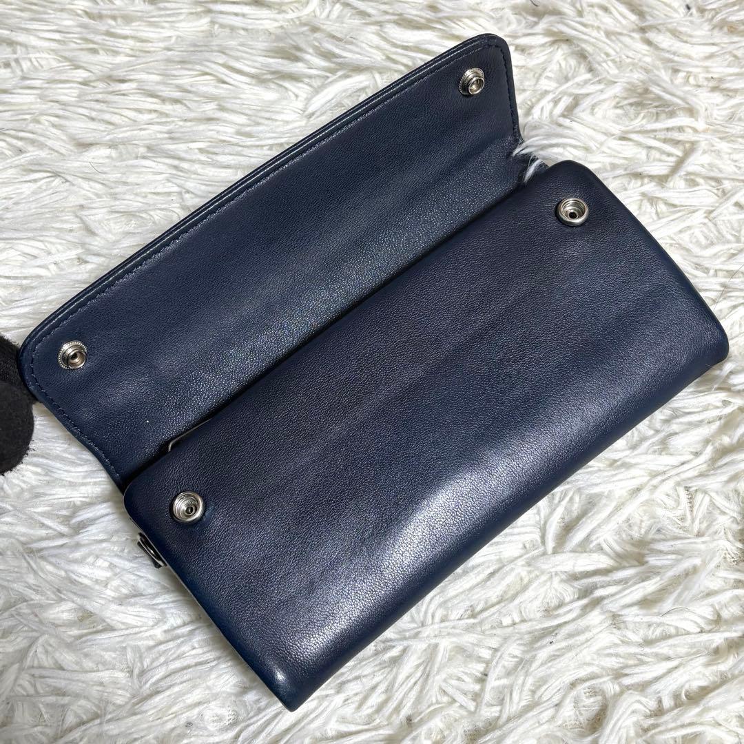 PORTER CRUST クラスト フラップ長財布 本革 ネイビー シープスキン