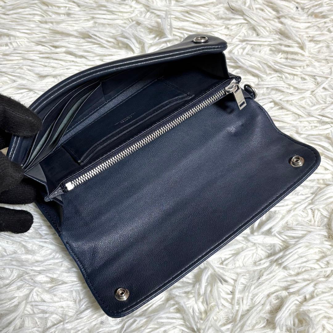 PORTER CRUST クラスト フラップ長財布 本革 ネイビー シープスキン