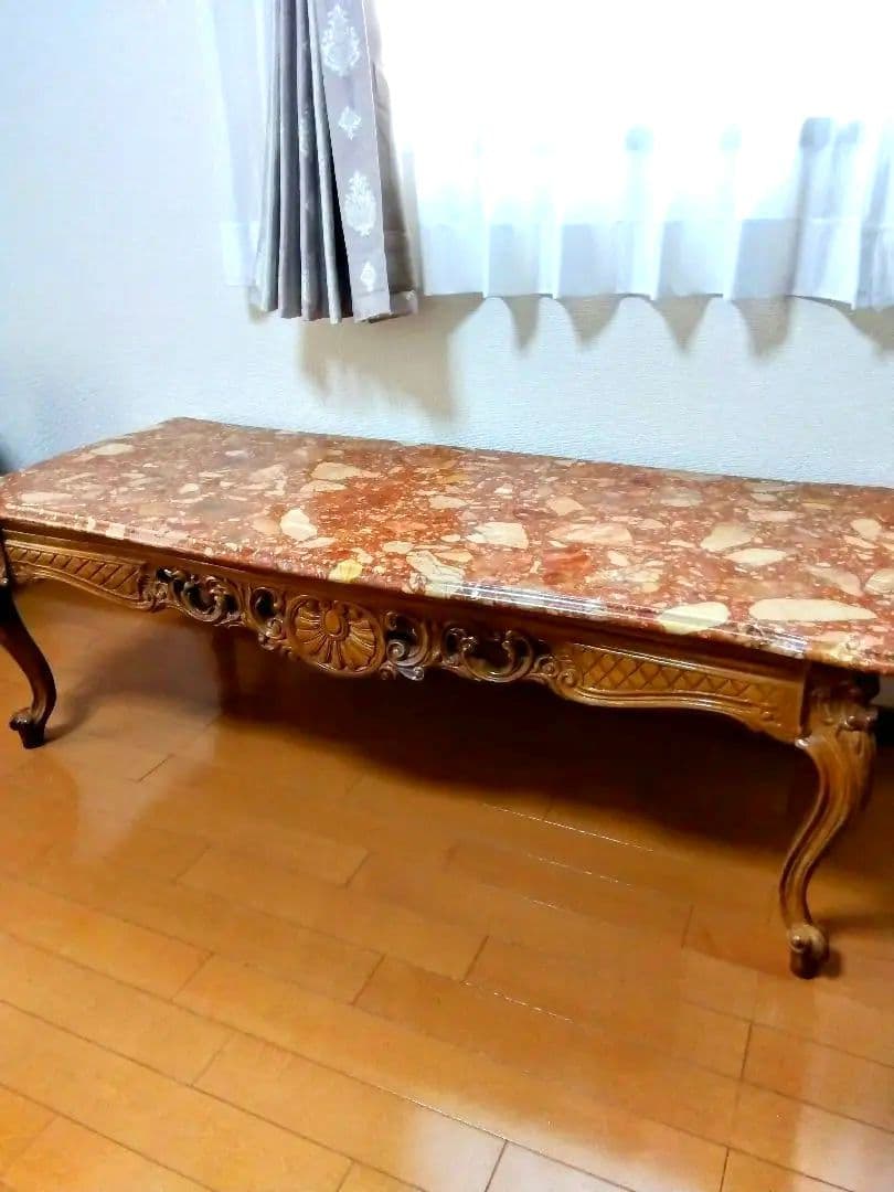 イタリア大理石猫脚テーブル