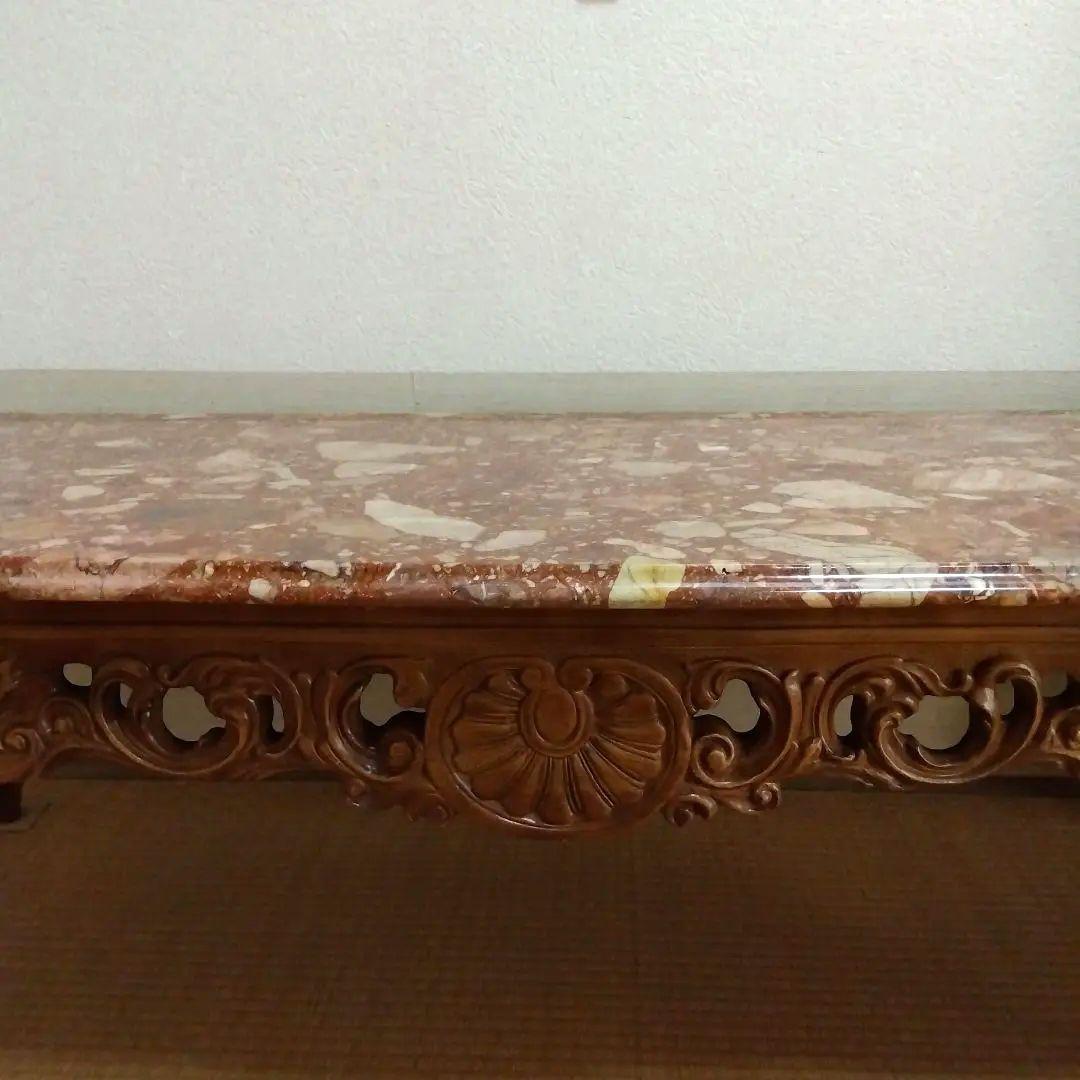 イタリア大理石猫脚テーブル