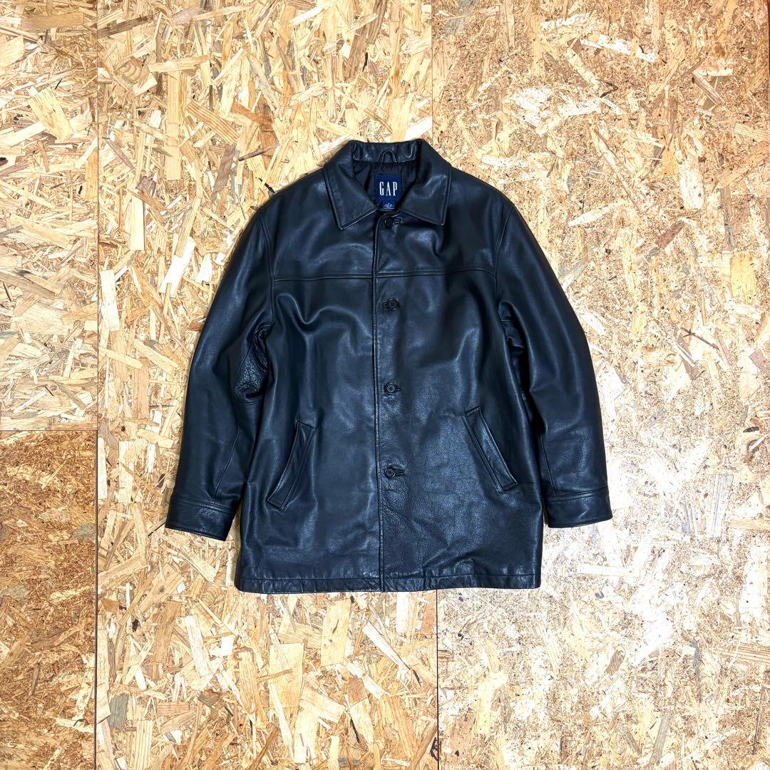 90s OLD GAP leather jacket car coat 極美品