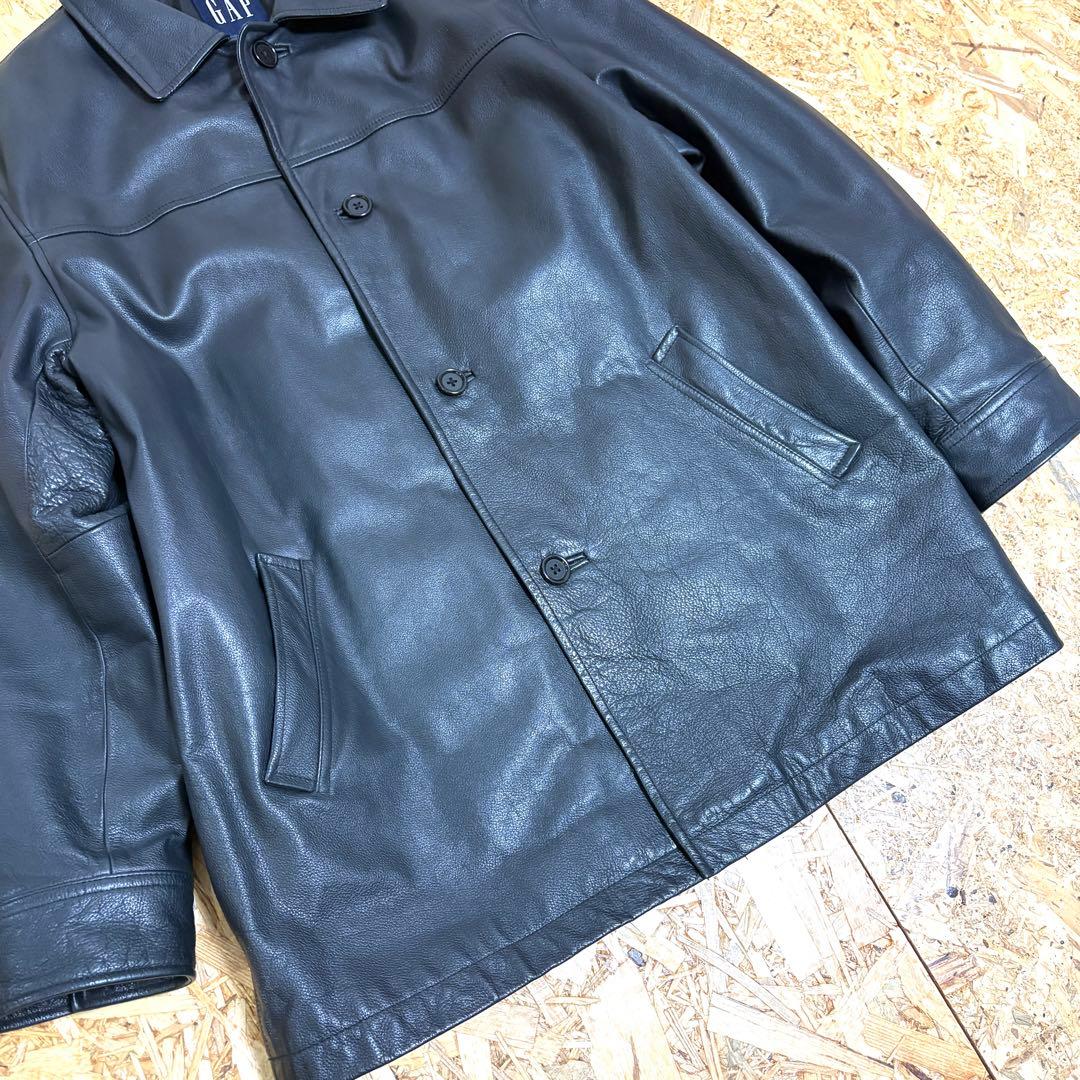 90s OLD GAP leather jacket car coat 極美品