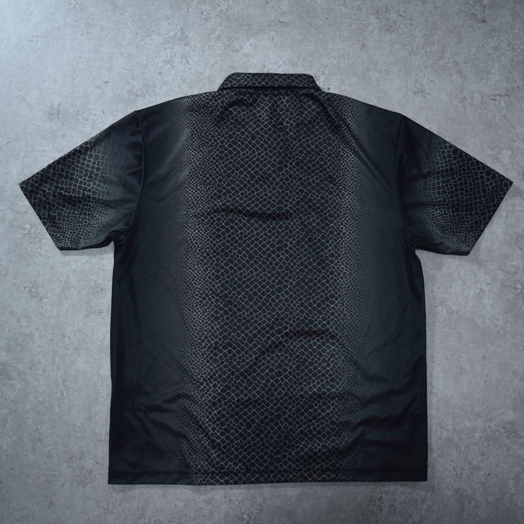 NIKE テニス 半袖ポロシャツ クロコ柄 ハーフジップ フェデラー着用 黒