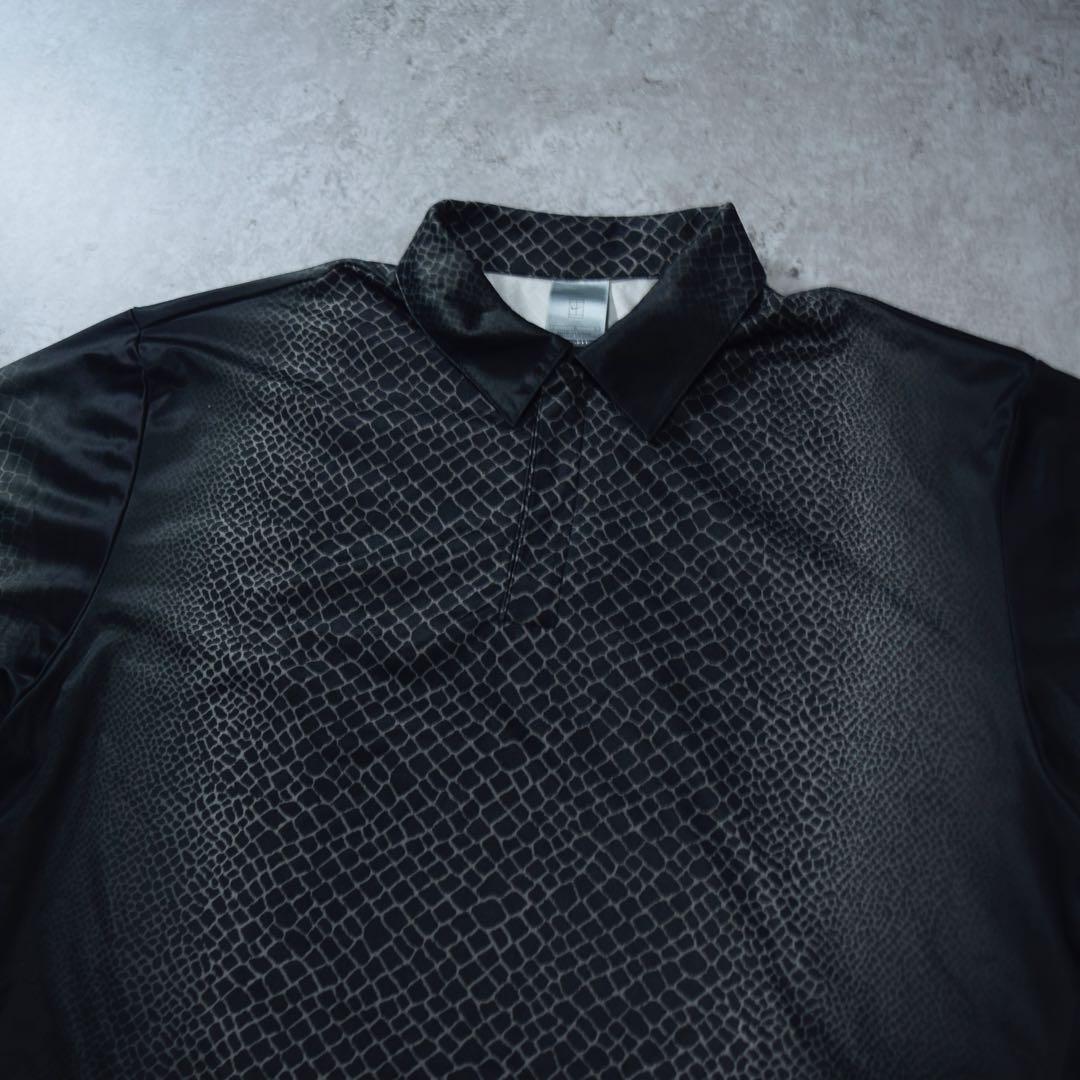 NIKE テニス 半袖ポロシャツ クロコ柄 ハーフジップ フェデラー着用 黒