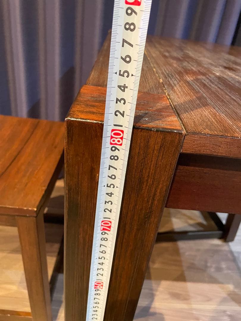 ダークブラウン木製ダイニングテーブルセット【引取り限定】