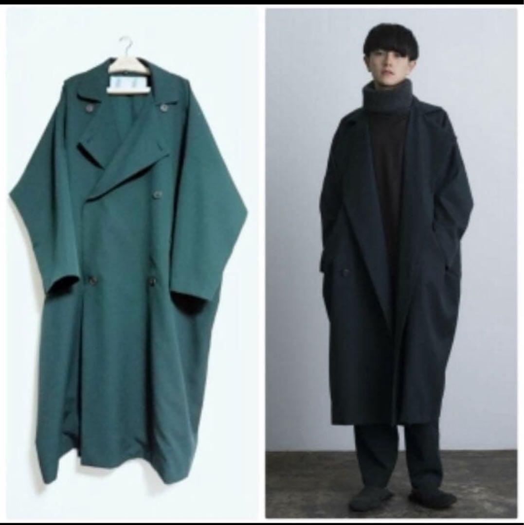 ダークグリーン オーバーサイズ よそいいトレンチコート