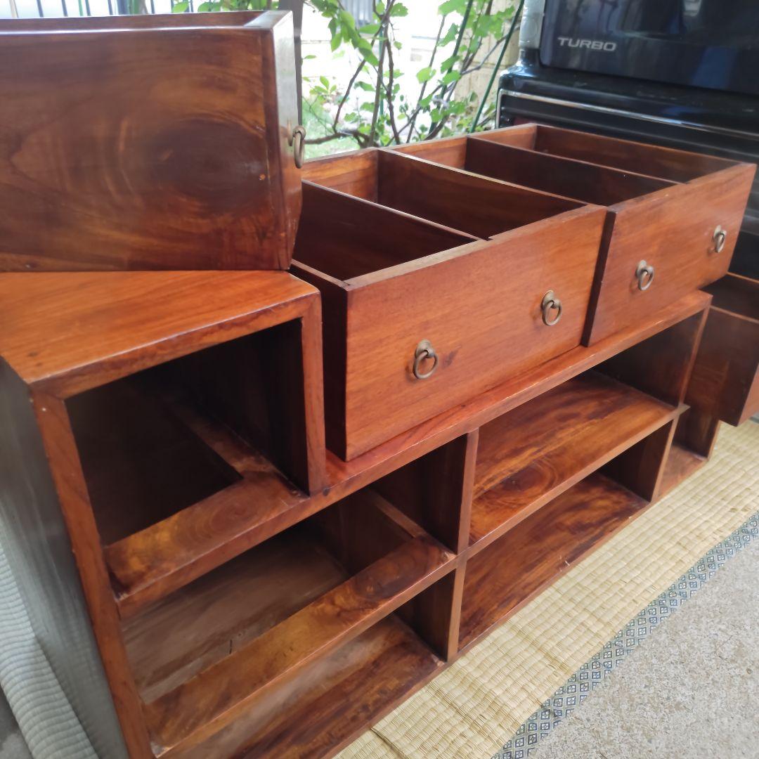 さ*ま様 昭和レトロ 大正ロマン 無垢材チェスト 引き出し付き 古民家 当時物