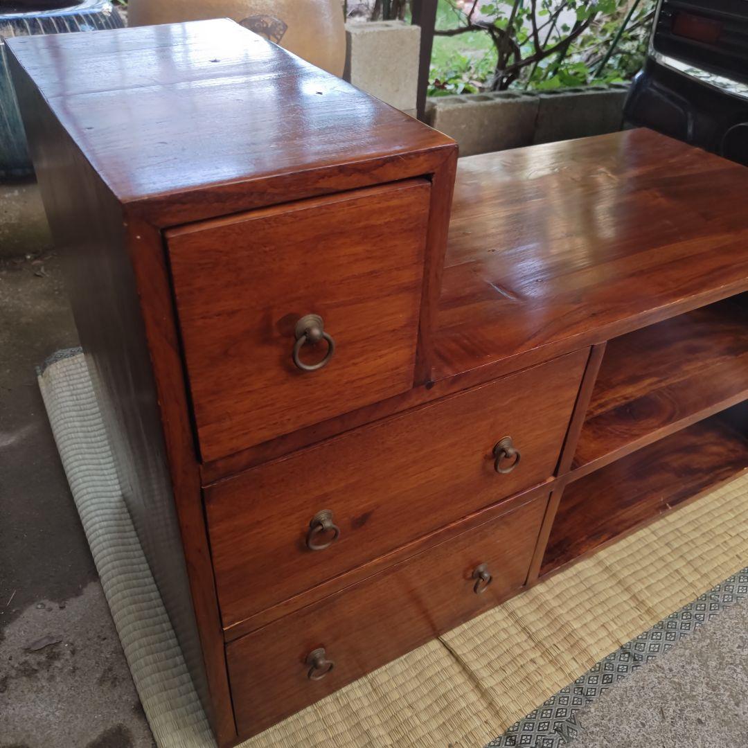 さ*ま様 昭和レトロ 大正ロマン 無垢材チェスト 引き出し付き 古民家 当時物