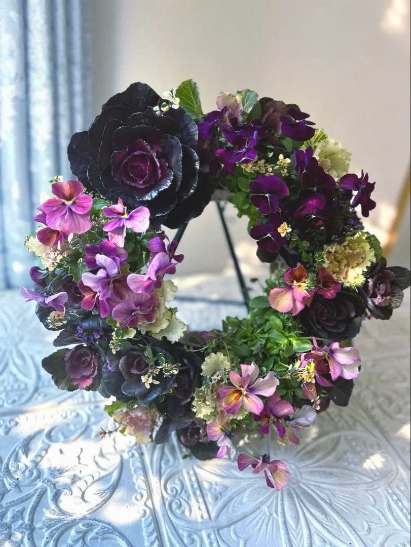 大人シックなハボタンリース