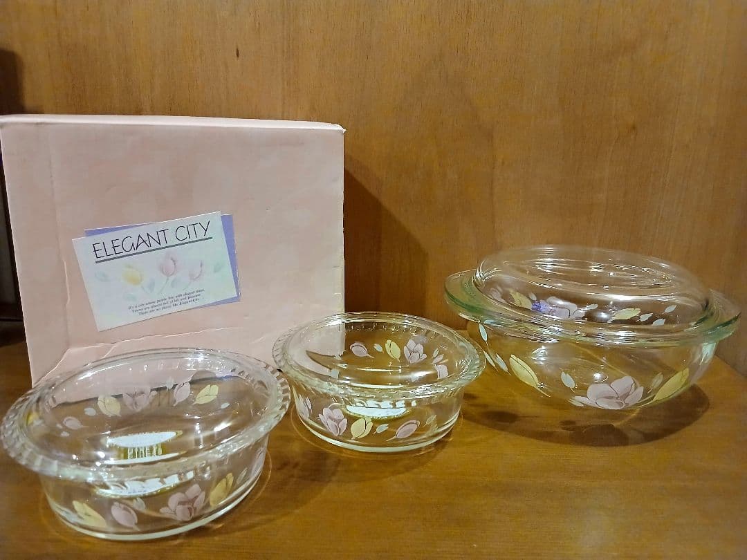 未使用　Iwaki　イワキ　パイレックス　キャセロールセット　耐熱ガラス