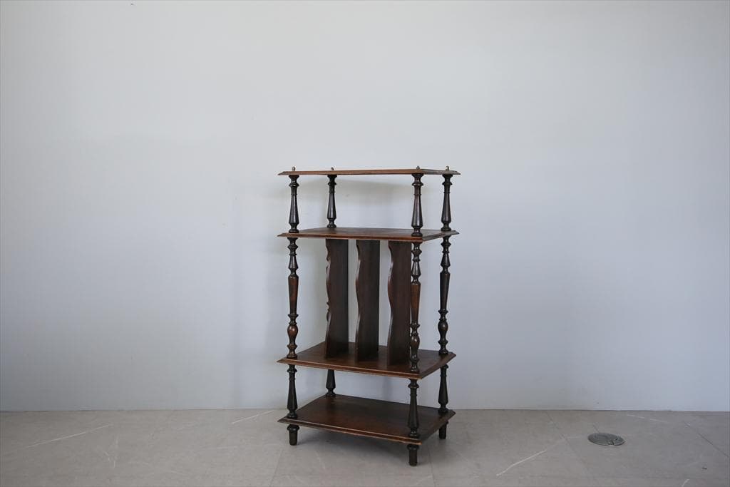 フランスアンティーク木製ミュージックシェルフ/本棚/オープン飾り棚(90-226