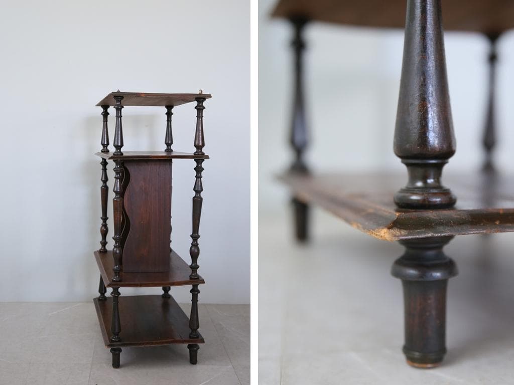 フランスアンティーク木製ミュージックシェルフ/本棚/オープン飾り棚(90-226