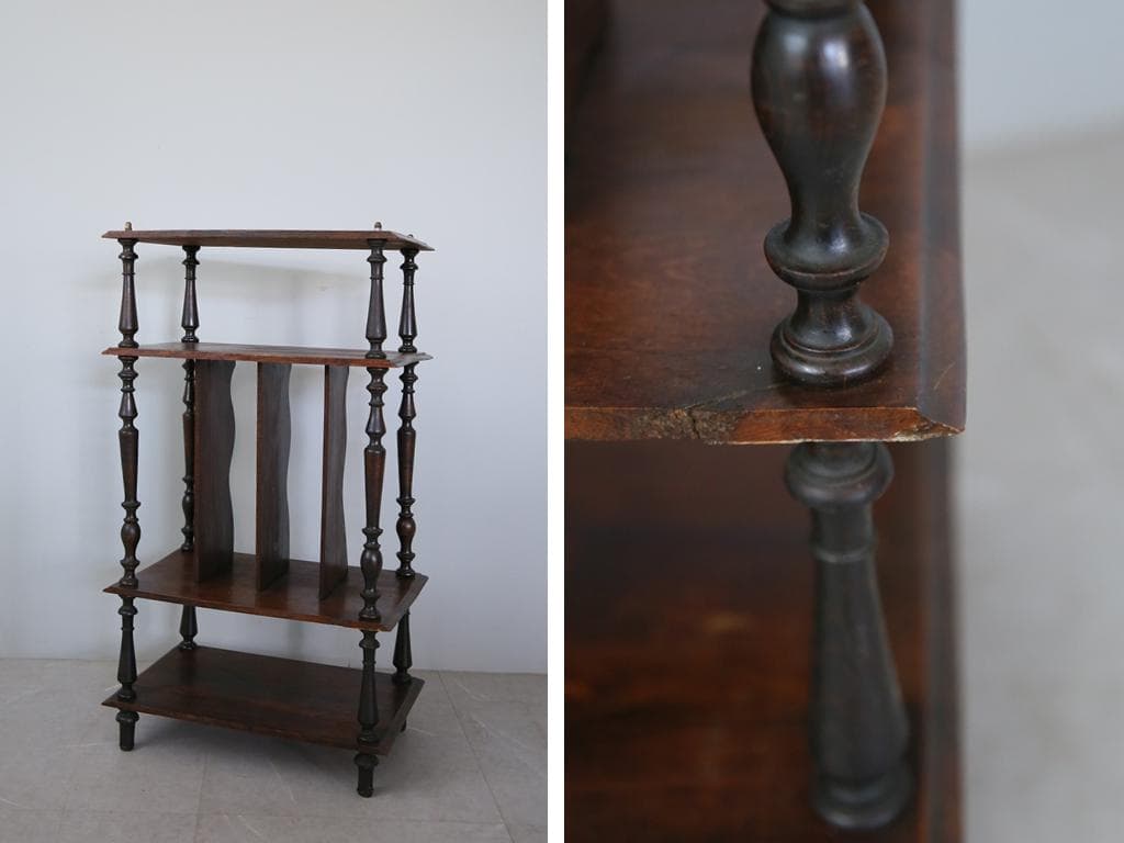 フランスアンティーク木製ミュージックシェルフ/本棚/オープン飾り棚(90-226