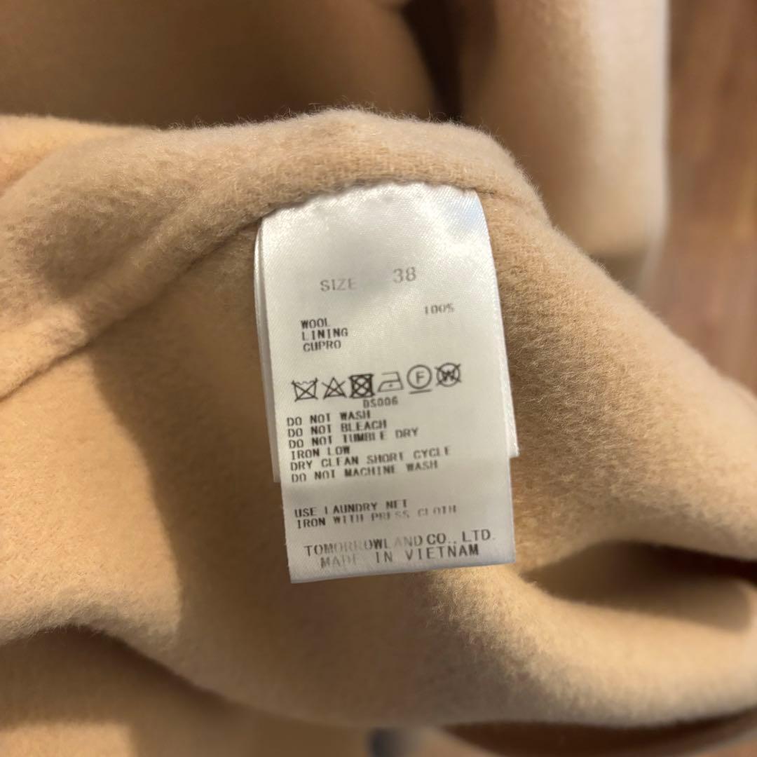 スーパーダブルフェイス ベルテッドコート TOMORROWLAND ベージュ