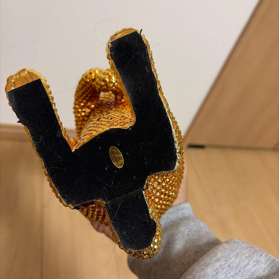 金色ウサギの置物2体セット