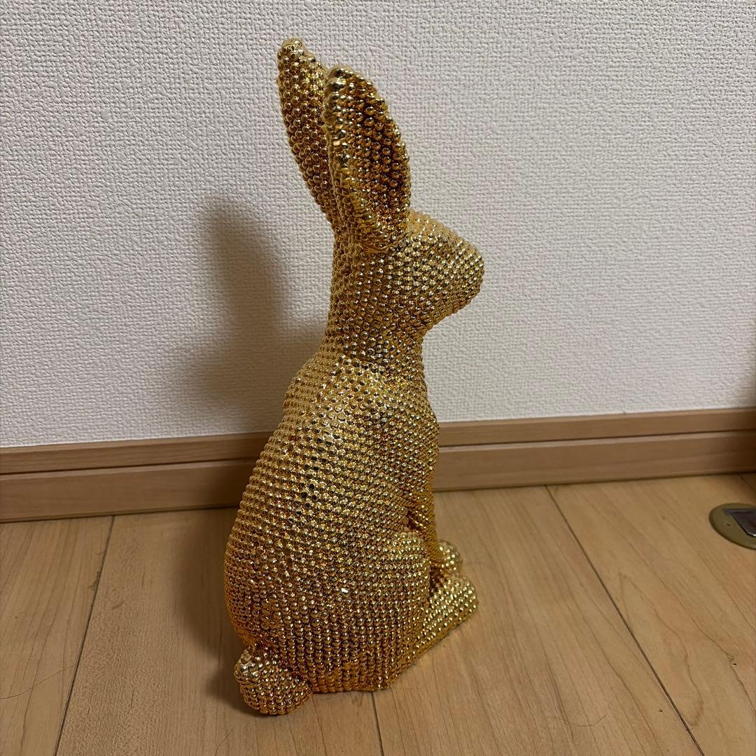 金色ウサギの置物2体セット