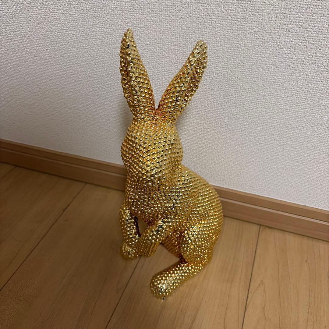 金色ウサギの置物2体セット