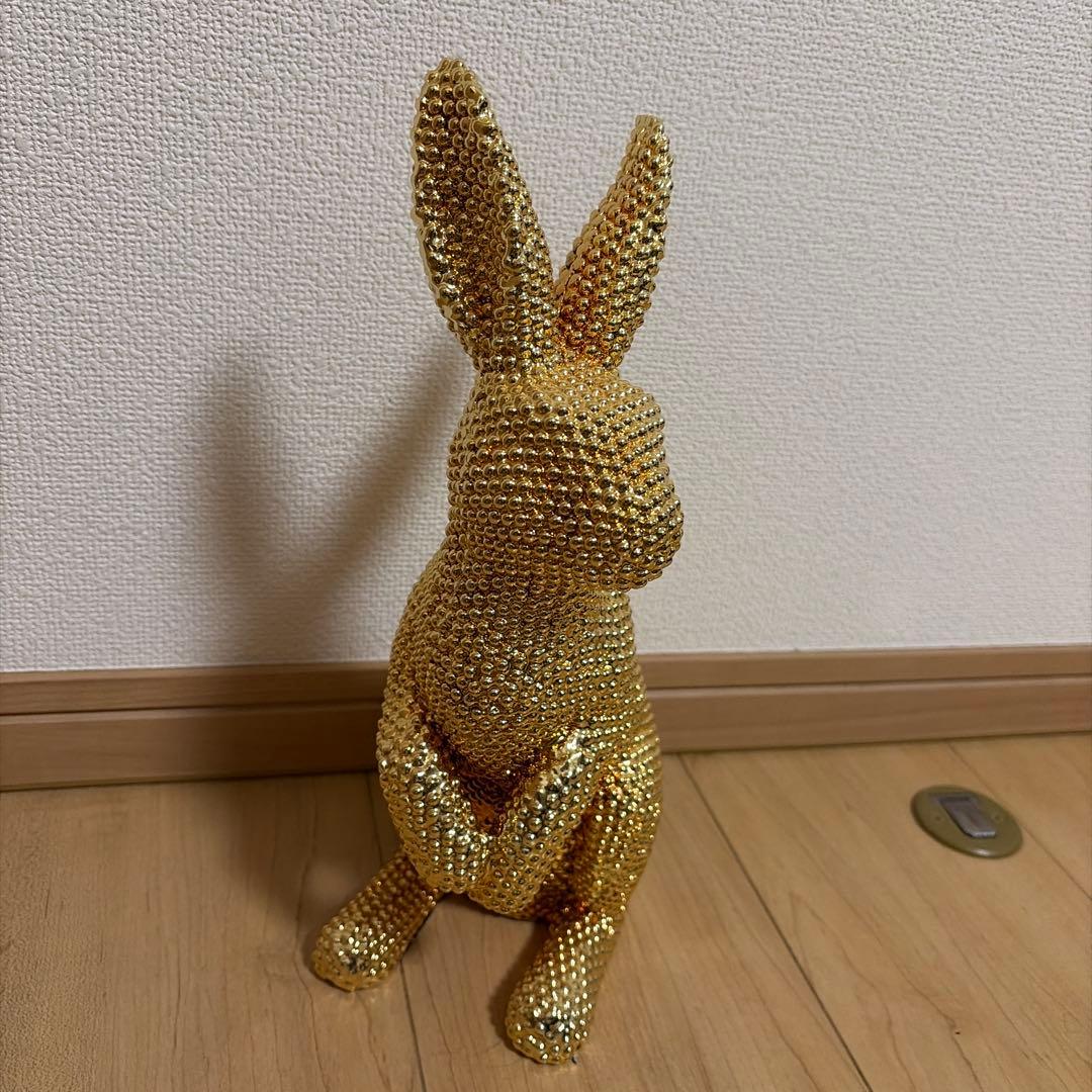 金色ウサギの置物2体セット