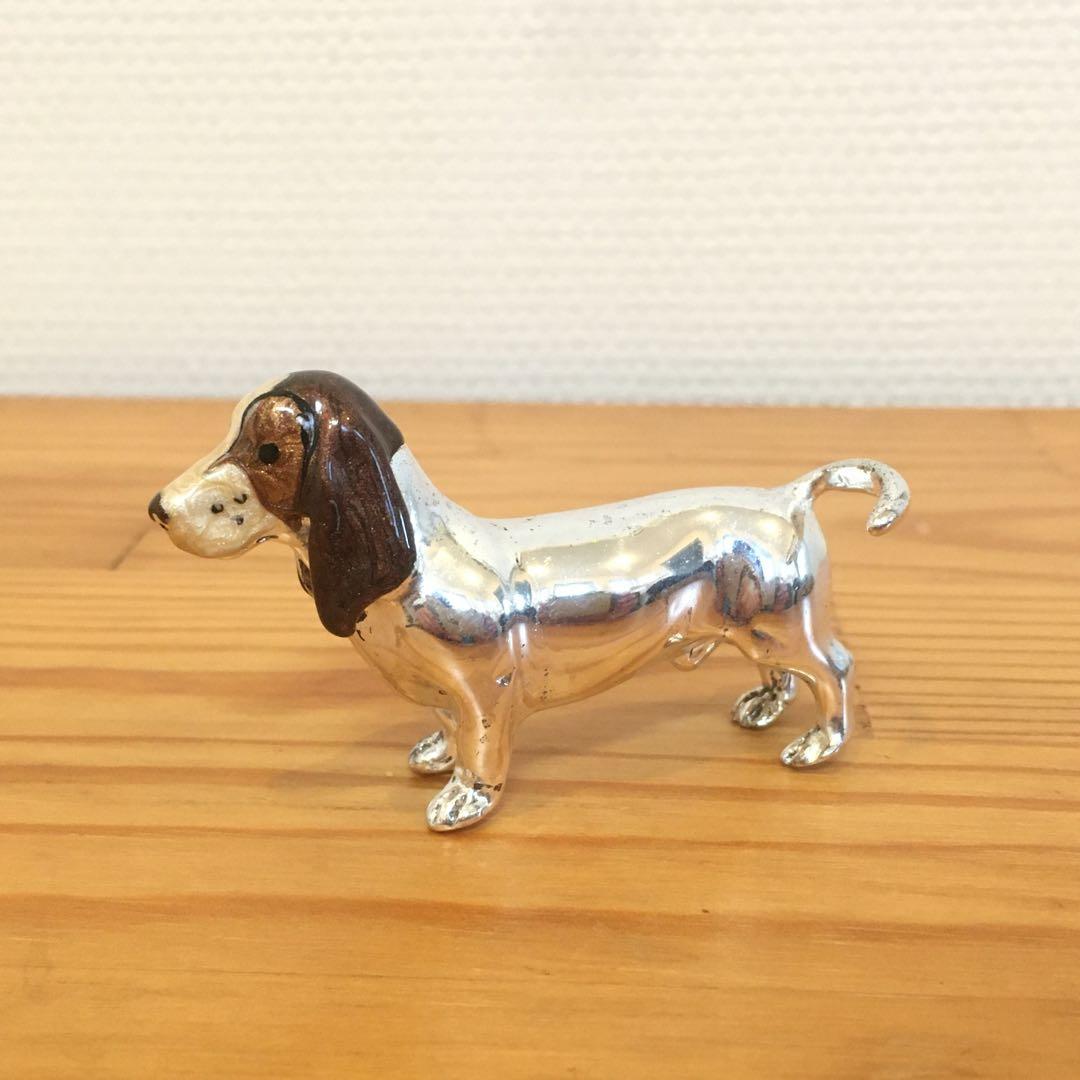 シルバー　エナメル　犬の置物　イタリア　フィレンツェ