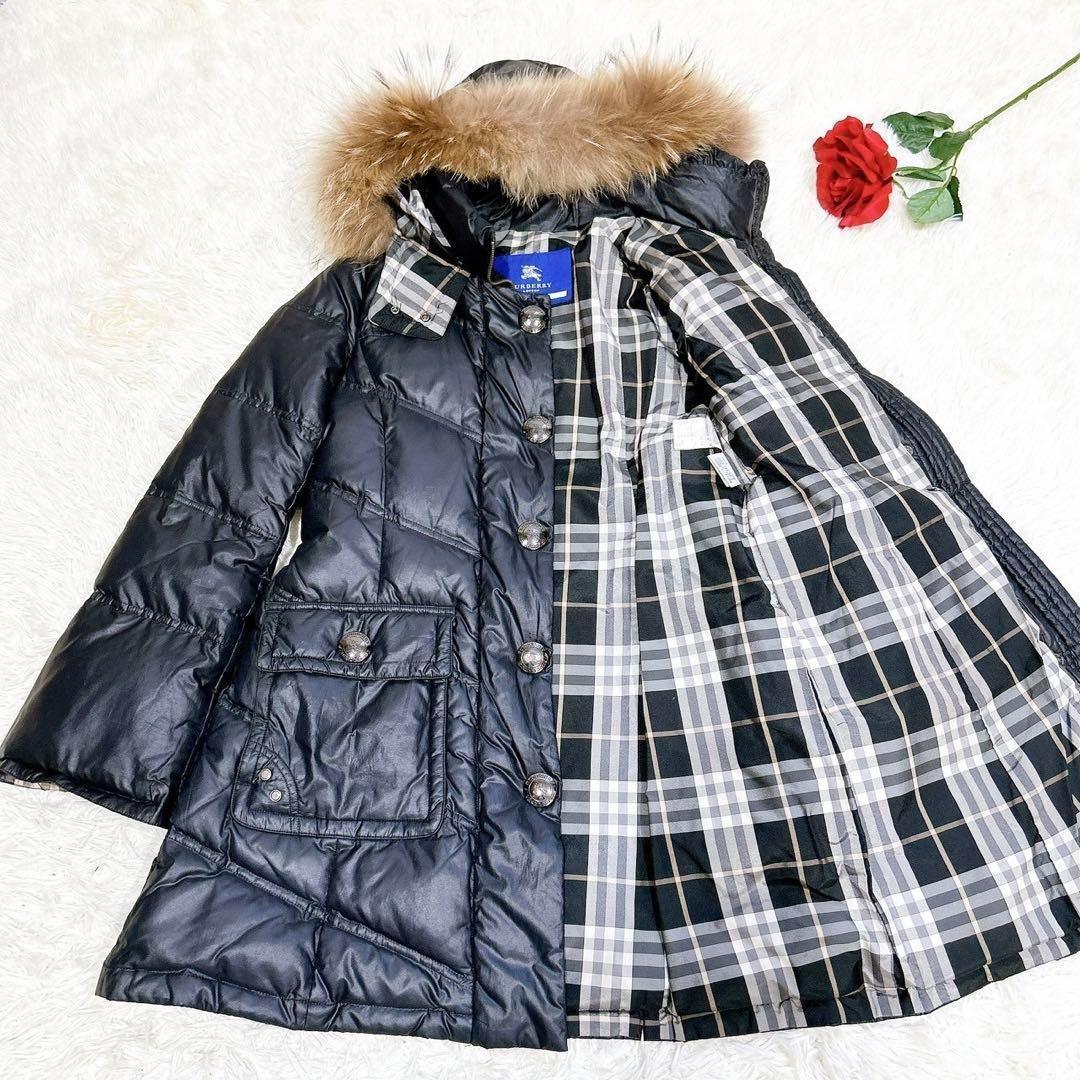 美品✨　バーバリーブルーレーベル　ダウンコート　ダウンジャケット　ブラック　黒