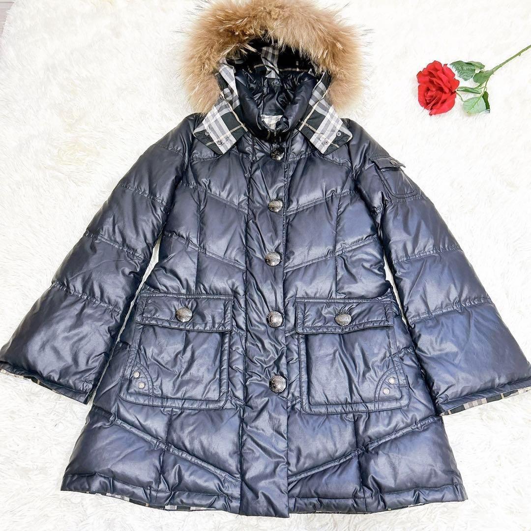 美品✨　バーバリーブルーレーベル　ダウンコート　ダウンジャケット　ブラック　黒